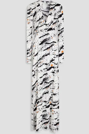 GALVAN Lido bedrucktes Maxikleid aus Webstoff mit Cut-outs - - FR 40