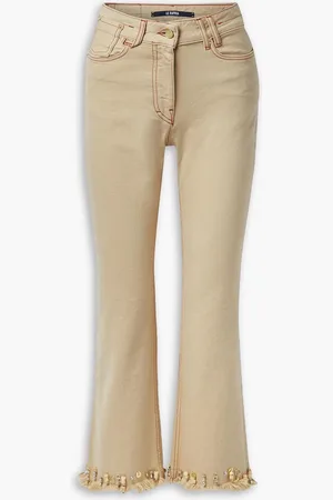 Jacquemus Verkürzte Jeans mit geradem Bein, Fransen und Verzierungen - Neutral - 26