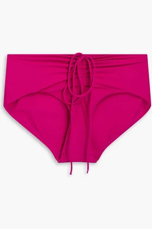 CHRISTOPHER ESBER Odessa hoch sitzendes Bikini-Höschen mit Raffungen - Lila - UK 4