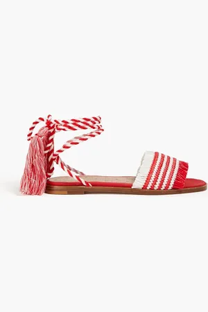 RED(V) Sandalen aus Raffiabastimitat mit Streifen und Troddeln - - EU 37