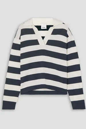 Allude Serafino gestreifter Pullover aus einer Baumwoll-Kaschmirmischung - - XS