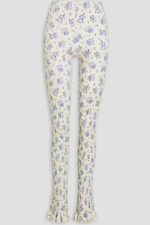 Acne Studios Leggings aus Jersey aus einer Baumwollmischung mit floralem Print - Weiß - S