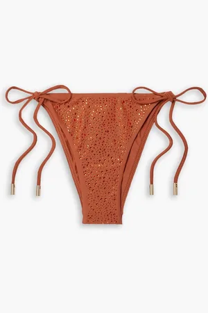 Cult Gaia Raven halbhohes Bikini-Höschen mit Kristallverzierung - Rot - XL