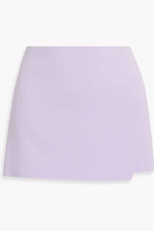 ALICE+OLIVIA Alice Olivia - Lilia Minirock aus Crêpe mit Wickeleffekt - Lila - US 8