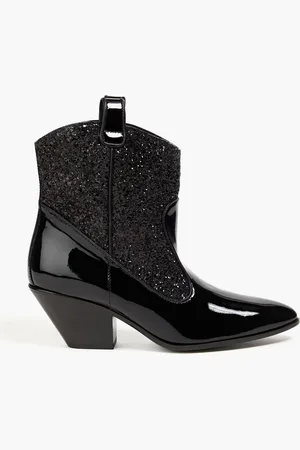 Giuseppe Zanotti Elna Cowboy Boots aus Lackleder mit Glitter-Finish - - EU 36