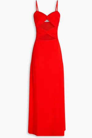 Anna Quan Maxikleid aus geripptem Stretch-Baumwoll-Jersey mit Cut-outs und Twist-Detail - - UK 10