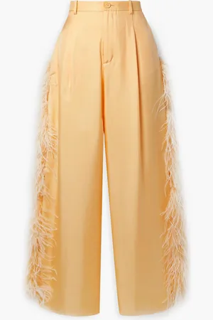 LAPOINTE Hose mit geradem Bein aus Seiden-Twill mit Federn - Orange - US 6