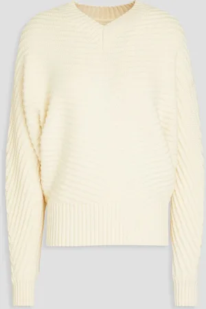 Another Tomorrow Pullover aus gerippter Wolle - Weiß - S