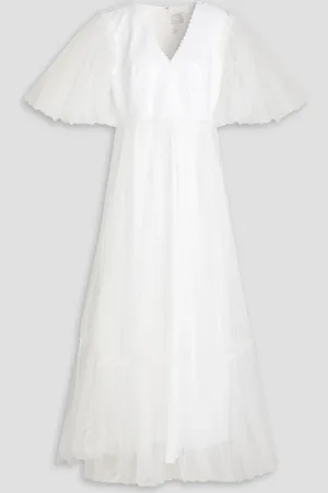 HUISHAN ZHANG Mehrlagiges Brautkleid aus Tüll mit Pailletten - - UK 14