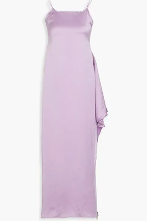 J.W.Anderson Midikleid aus Crêpe-Satin mit Reißverschlussdetails - Lila - UK 4