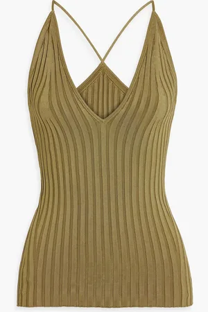 GALVAN Rhea ribbed-knit camisole - Grün - M