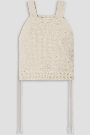 NILI LOTAN Violet Cropped Tanktop aus einer gehäkelten Baumwollmischung - Weiß - L