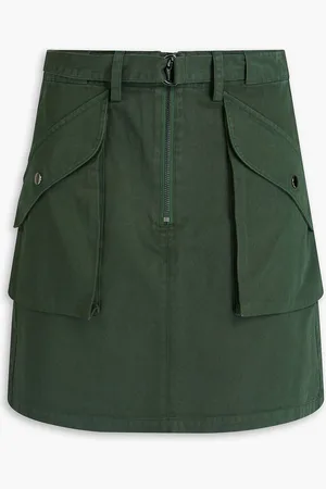 Holzweiler Belted twill mini skirt - Grün - XS