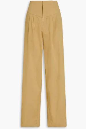 BITE Elate Hose mit weitem Bein aus Twill aus einer Baumwollmischung mit Falten - Neutral - UK 10