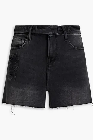 GOOD AMERICAN Bombshell Jeansshorts in Distressed-Optik - - 39