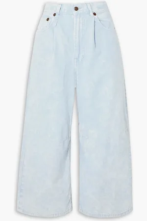 R13 Verkürzte, hoch sitzende Jeans mit weitem Bein - Blau - 24