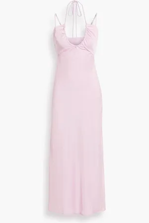 A.L.C. Sienna Midikleid aus Satin mit Raffung und Cut-outs - Pink - US 8