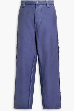 Maison Margiela Hoch sitzende Jeans mit weitem Bein und Fransen - Lila - 26
