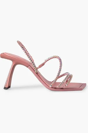 BENEDETTA BRUZZICHES Simone Slingback-Sandalen aus Satin mit Kristallen - Pink - EU 36