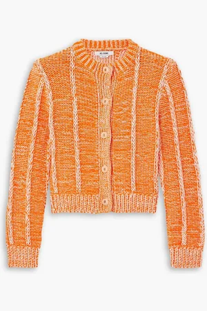 RE/DONE Zweifarbiger Cardigan aus gerippter Baumwolle - - L