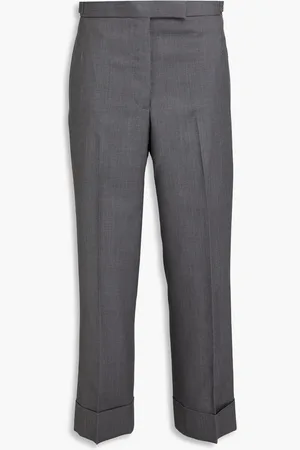 Thom Browne Hose mit geradem Bein aus Woll-Piqué - Grau - IT 38