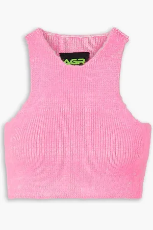 AGR Verkürztes Tanktop aus einer gebürsteten Baumwollmischung - - M