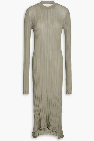 3.1 Phillip Lim Geripptes Midikleid aus einer Baumwollmischung - Neutral - XS