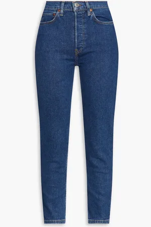 RE/DONE 90s hoch sitzende Cropped Skinny Jeans - Blau - 24