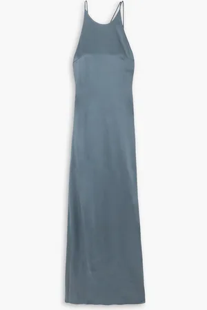 Gauchere Maxikleid aus Satin - Blau - FR 36