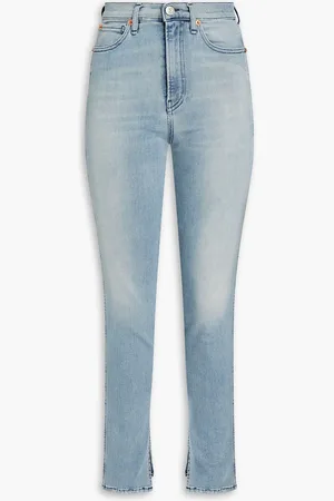 3x1 Kaia hoch sitzende Kick-flare-Jeans in ausgewaschener Optik - Blau - 24
