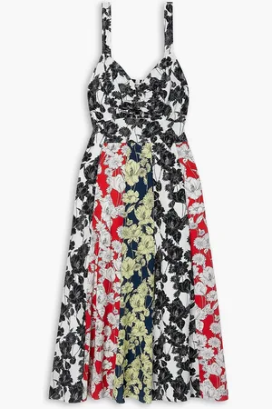 Jason Wu Midikleid aus Crêpe de Chine aus Seide mit floralem Print und Cut-outs - - US 12