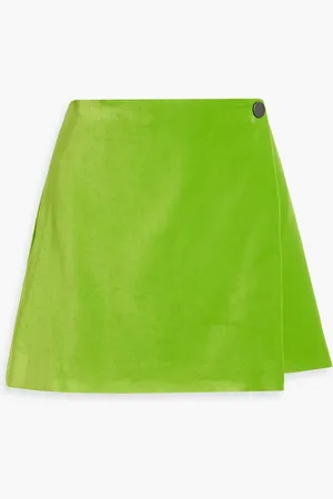 ALICE+OLIVIA Alice Olivia - Mini-Wickelrock aus Velours - Grün - US 10