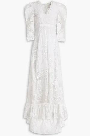 LOVESHACKFANCY Cloud Maxikleid aus Häkelspitze aus Baumwolle mit Cut-outs - Weiß - US 00