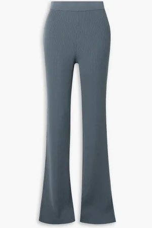 AKRIS Bootcut-Hose aus Stretch-Wolle in Rippstrick - Grau - US 12