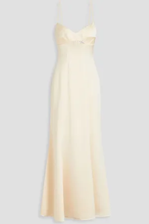 Anna Quan Maxikleid aus Crêpe-Satin mit Cut-outs - Weiß - UK 10