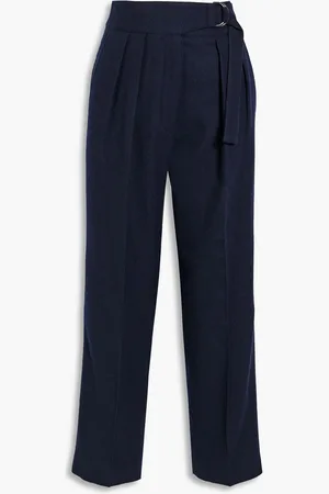 Jil Sander Hose mit geradem Bein aus gebürstetem Woll-Twill - Blau - FR 32