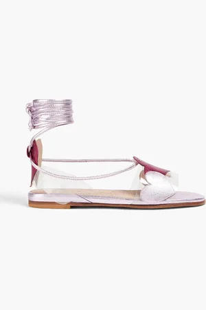 RED(V) Sandalen aus Metallic-Leder mit PVC-Besatz - Lila - EU 37