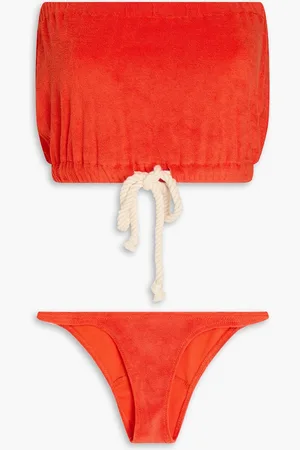 Lisa Marie Fernandez Victor trägerloser Bikini aus Stretch-Baumwollfrottee - Rot - 3