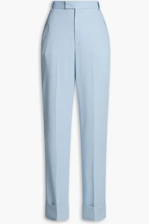 BITE Hose mit geradem Bein aus Woll-Twill - Blau - UK 6