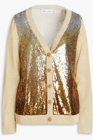 Oscar de la Renta Strickcardigan mit Pailletten - Metallic - XS