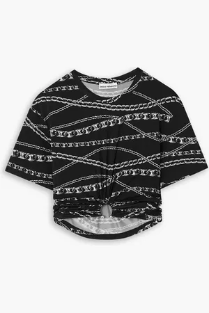 Paco rabanne Verkürztes T-Shirt aus Jersey mit Print - - FR 42