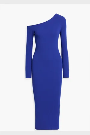 LAPOINTE Midikleid aus Rippstrick mit asymmetrischer Schulterpartie - - XS
