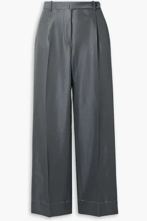 BRIONI Hose mit geradem Bein aus Gabardine aus einer Mischung aus Baumwolle, Leinen und Seide - - IT 42