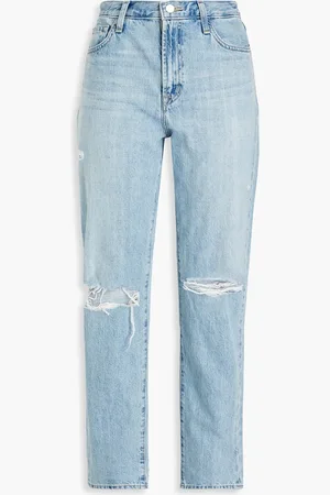 J Brand Boyfriend-Jeans in Distressed-Optik - Blau - 29