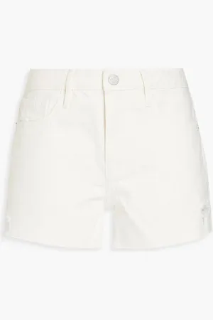 Frame Le Grand Garcon Jeansshorts in Distressed-Optik - Weiß - 29