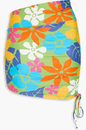 FAITHFULL THE BRAND Noa Minirock aus Stretch-ECONYL® mit Blumenprint - Grün - M