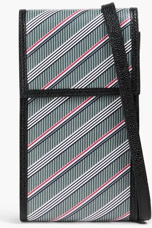 Thom Browne Gestreifte Smartphone-Hülle aus beschichtetem Canvas - - OneSize
