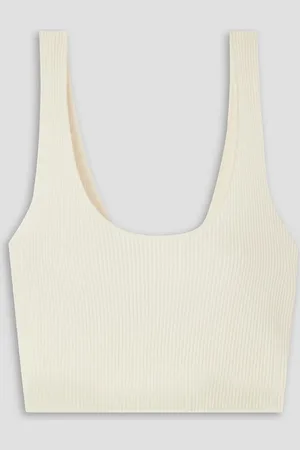 Chloé Cropped Tanktop aus gerippter Wolle - Weiß - XL