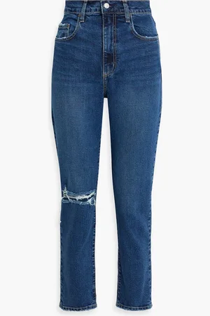 NOBODY DENIM Frankie hoch sitzende Cropped Skinny Jeans in Distressed-Optik - Blau - 25