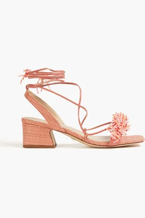 Sam Edelman Walda Sandalen aus Webstoff mit Zierperlen - Orange - EU 36